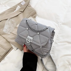 Plaid Flap Crossbody Bag Chain Shoulder Bag