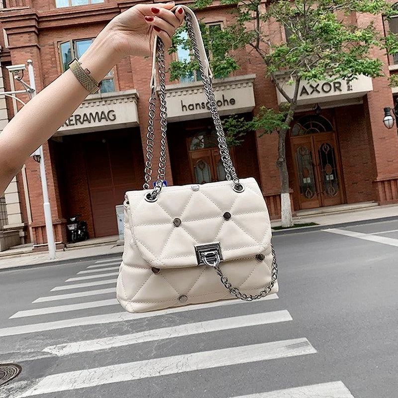 Plaid Flap Crossbody Bag Chain Shoulder Bag
