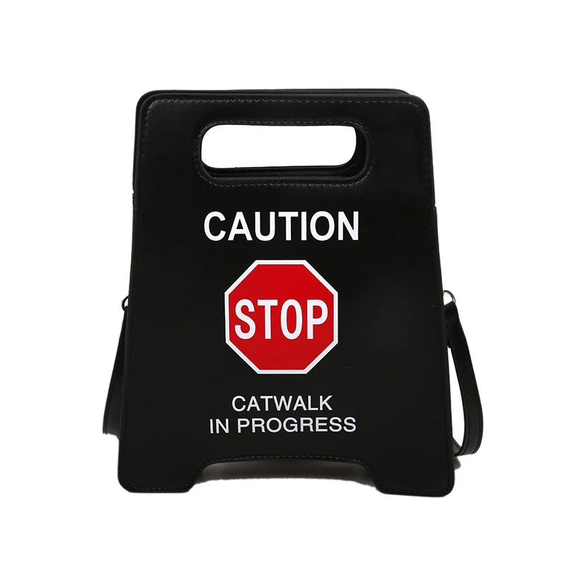 Fluorescence Caution Letters Sign Crossbody Bag for Women