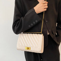 Women's Chain Crossbody Bag Retro Diamond Lattice Flap Handbag