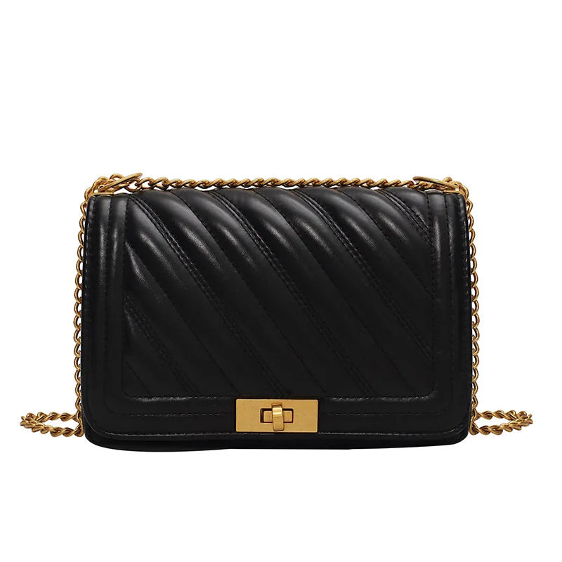 Women's Chain Crossbody Bag Retro Diamond Lattice Flap Handbag