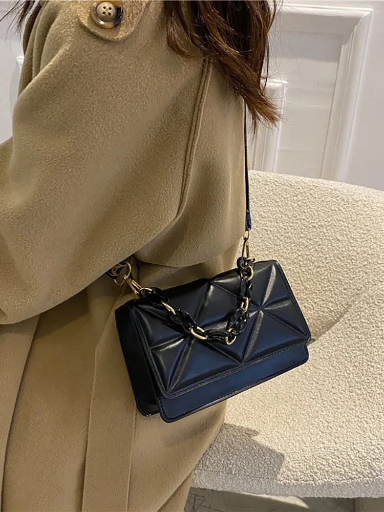 Crossbody Bag for Women Solid Shoulder Bag Tote Pu Leather Small Handbag