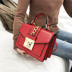 Crocodile Pattern Crossbody Bag Women Flap Handbag Shoulder Bag