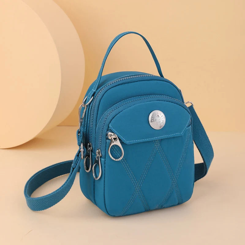 Nylon Crossbody Bag Plaid Shoulder Bag