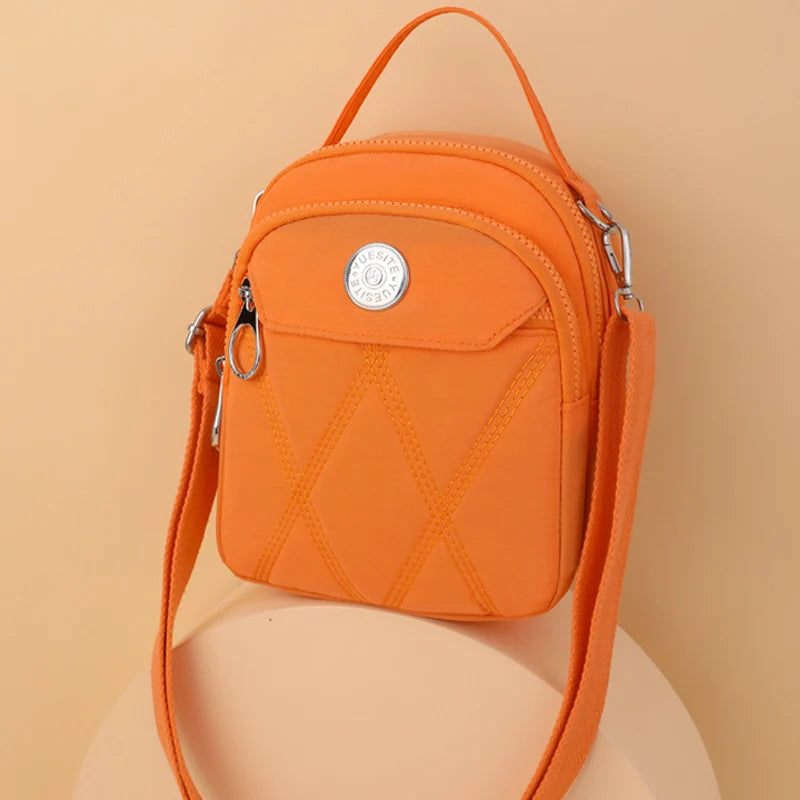 Nylon Crossbody Bag Plaid Shoulder Bag