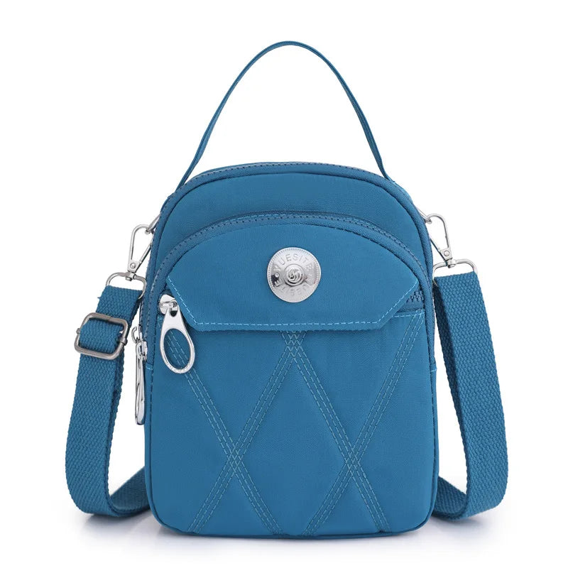 Nylon Crossbody Bag Plaid Shoulder Bag