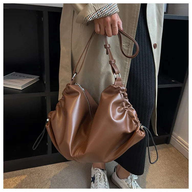 Large Capacity Crossbody Bag Soft PU leather Shoulder Bag
