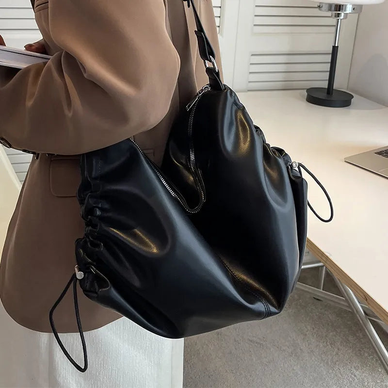Large Capacity Crossbody Bag Soft PU leather Shoulder Bag