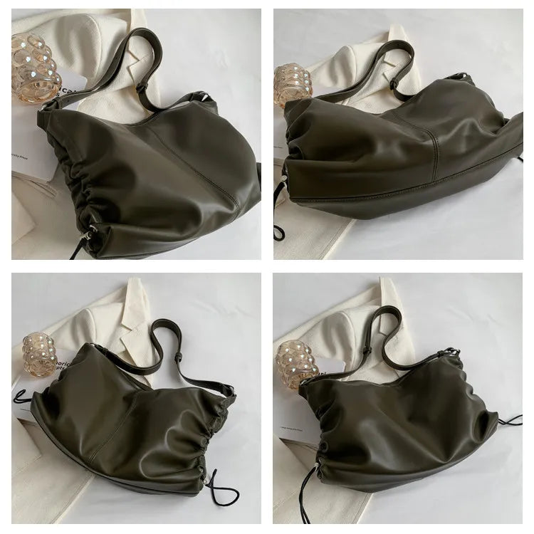 Large Capacity Crossbody Bag Soft PU leather Shoulder Bag