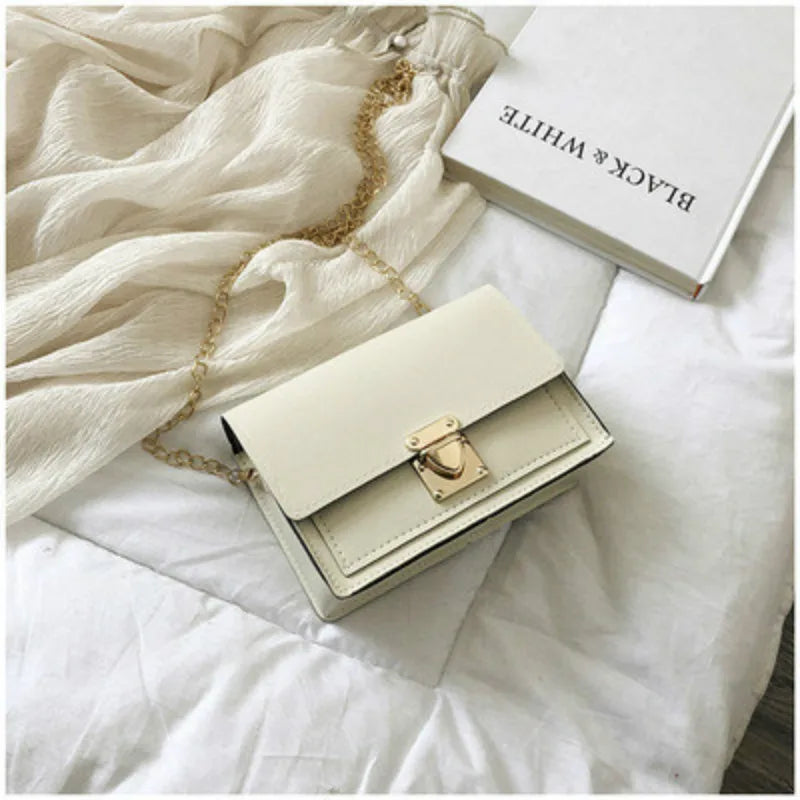 Women's Crossbody Bag Lock Small Square Chain Shoulder Bag