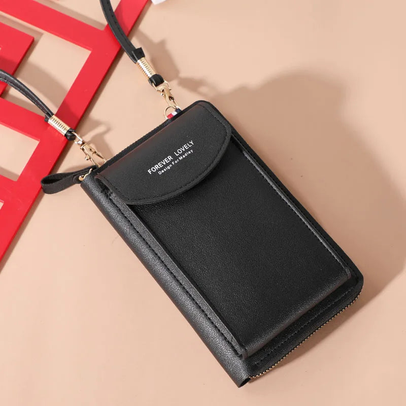 Crossbody Phone Bag Women Wallet Style Solid Color