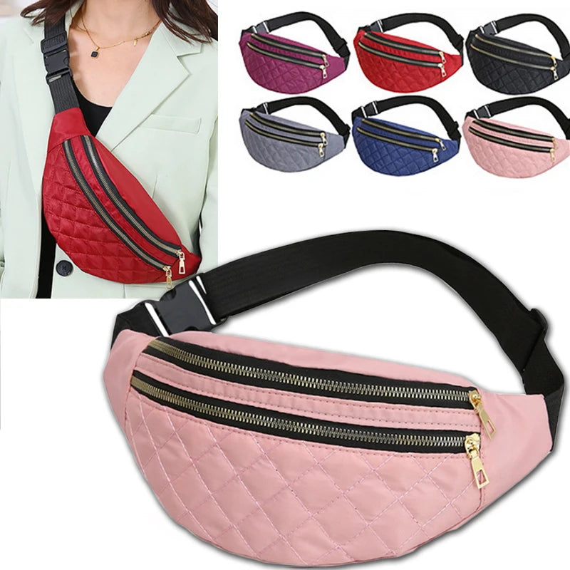 Women Crossbody Waist Bag Oxford Handbag Shoulder Chest Messenger Pack