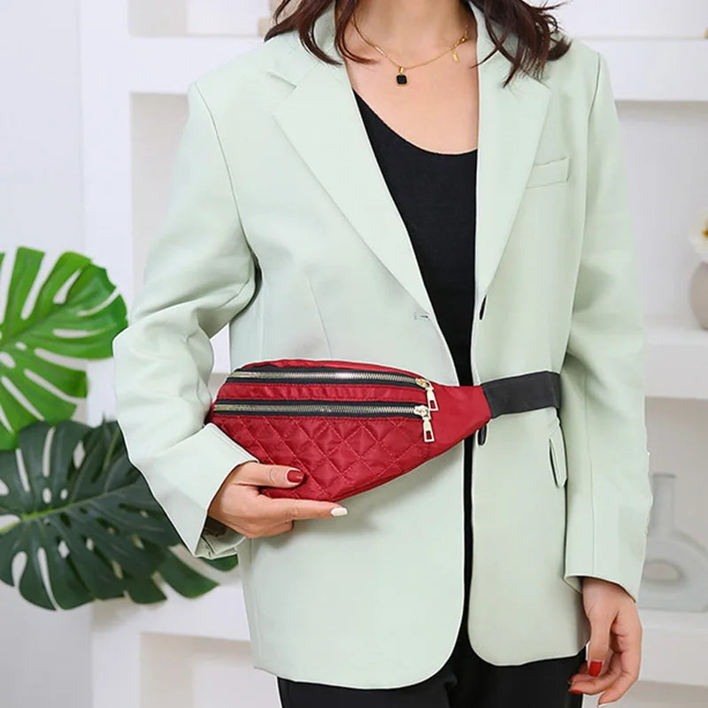 Women Crossbody Waist Bag Oxford Handbag Shoulder Chest Messenger Pack
