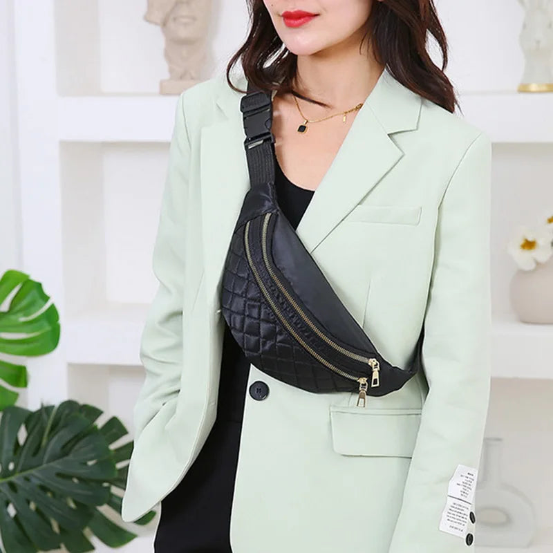 Women Crossbody Waist Bag Oxford Handbag Shoulder Chest Messenger Pack