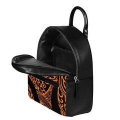Mini Pu Leather Backpack Polynesian Tribal Print