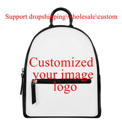 Polynesian Print Green Tribal Mini Leather Backpack