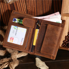 Engraved Men's Leather Wallet - Retro Multifunctional Wallet Gift
