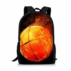 Fire Basketballs Kid's School Bag for Boys Big Capacity