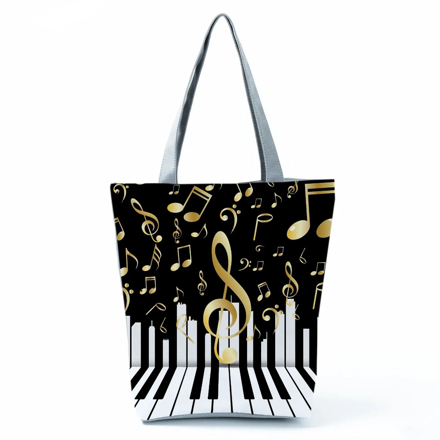 Music Notation Handbag Piano Violin Print Tote Gift High Capacity Shoulder Bag