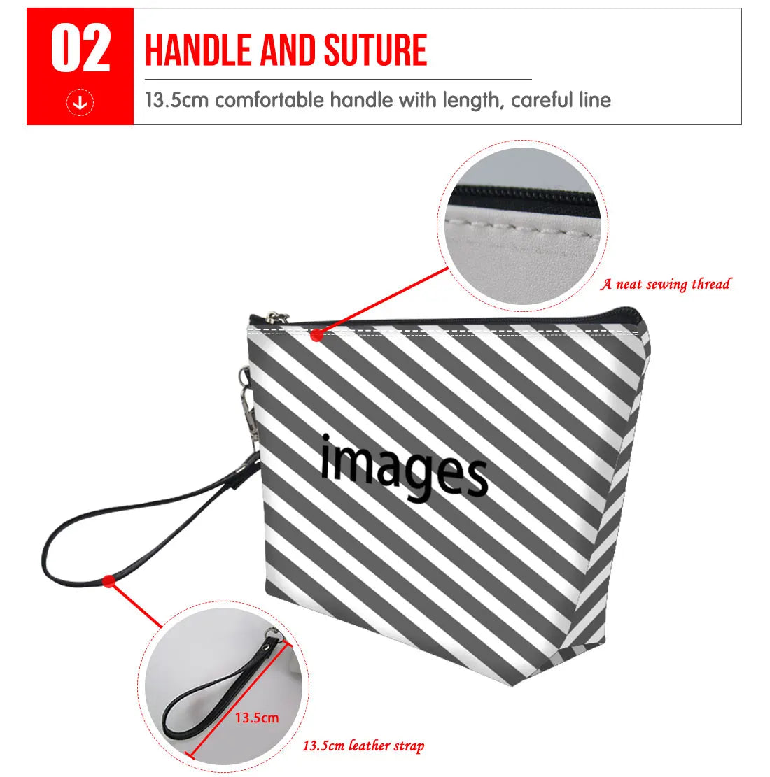 UV Printing Women PU Leather Cosmetic Bag