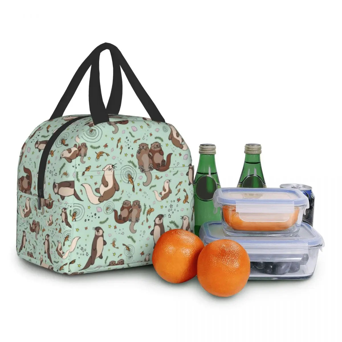 Otters In Lunch Bag Men Women Insulated Lunch Box Adult Office