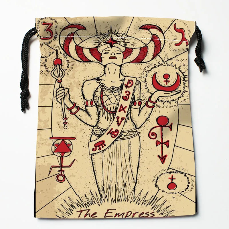 TAROT Drawstring Bag Printed Travel Pouch Storage Clothes Handbag Makeup 18*22cm