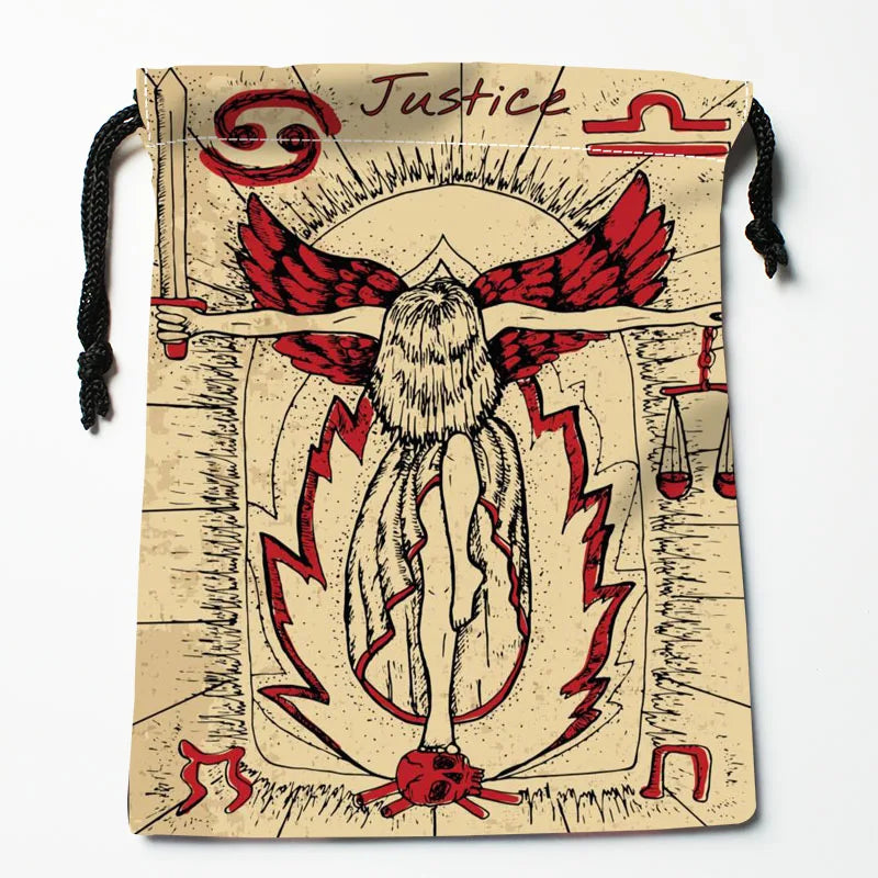 TAROT Drawstring Bag Printed Travel Pouch Storage Clothes Handbag Makeup 18*22cm