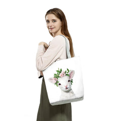 Animal Floral Series Print Women Handbags Large Capacity Tote Shopping Bag