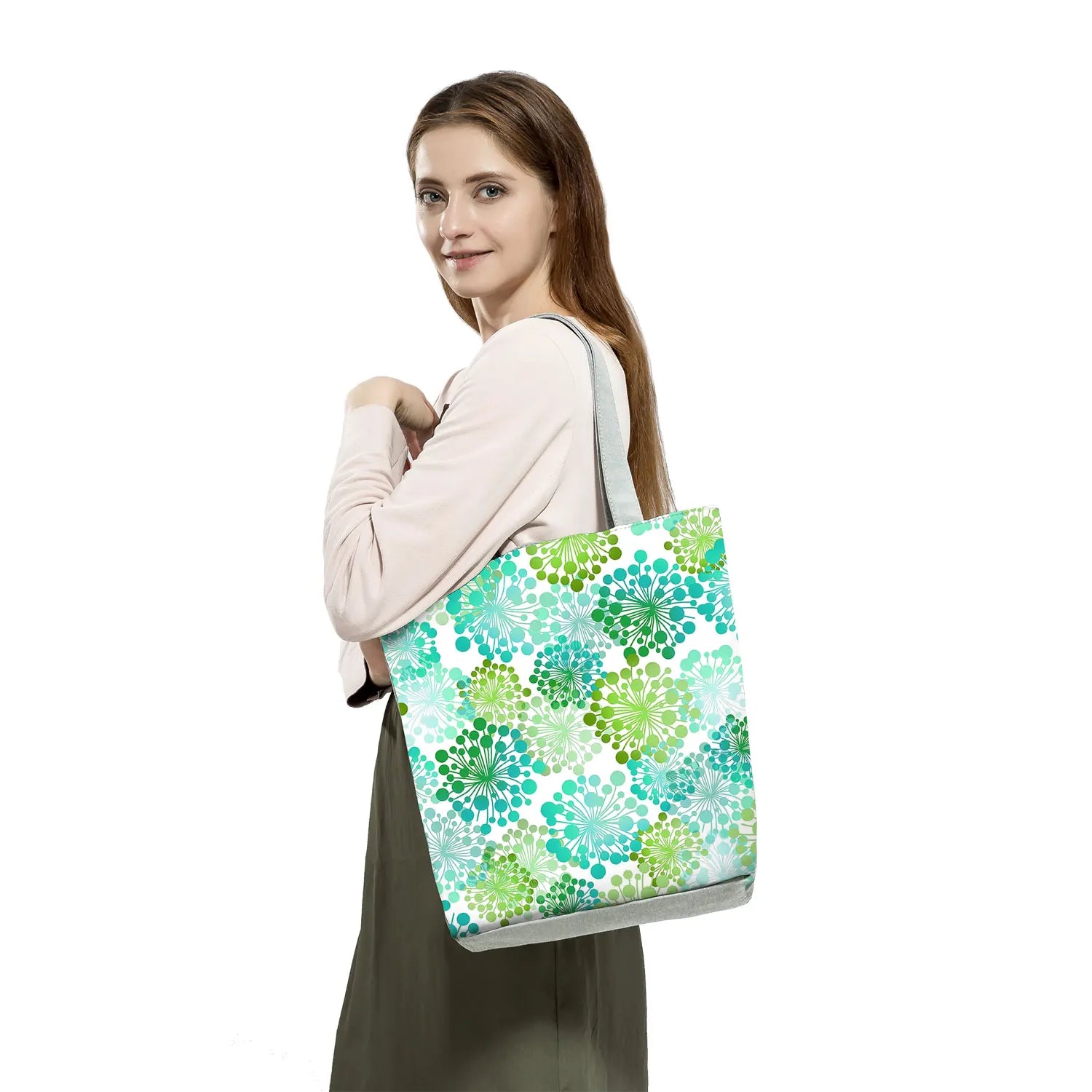 Colorful Flower Print Tote Bag for Women