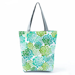 Colorful Flower Print Tote Bag for Women
