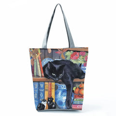 Oil Paint Cat Painting Print Women's Tote Bag