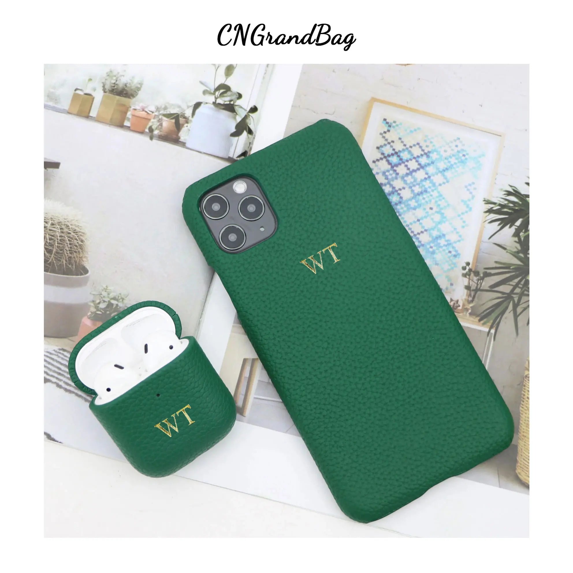 Leather Case Set For Airpods 1 2 pro and for Iphone 14 13 Pro Max