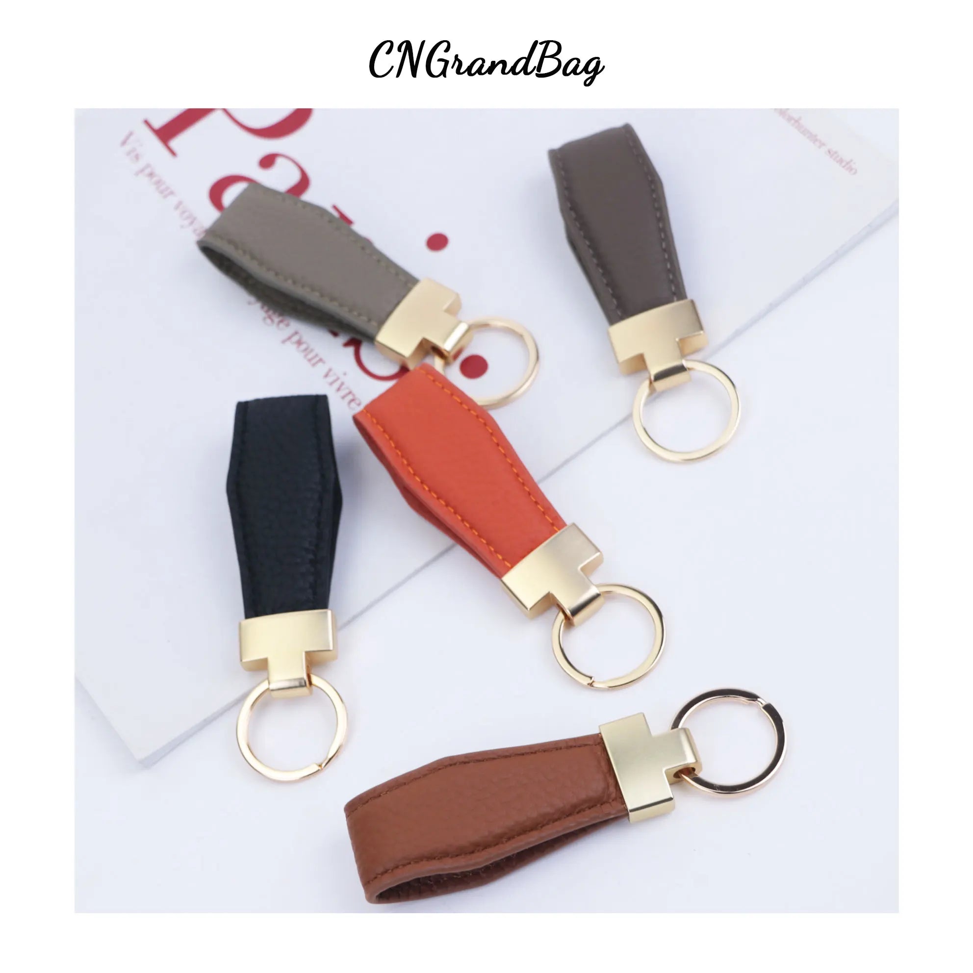 Initial Letters Cow Leather Car Keychain Key ring Alloy Pendant Creative Gift Me