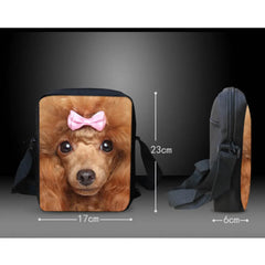 3D Pomeranian Women Mini Messenger Bag Casual Shoulder Bags