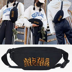 Boy Print Waist Pack Sport Chest Bag Shoulder Bag Men Belt Bags