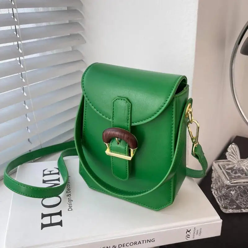 Candy Mini Phone Bag PU Leather Crossbody Bags Vintage Lock Lady Purses