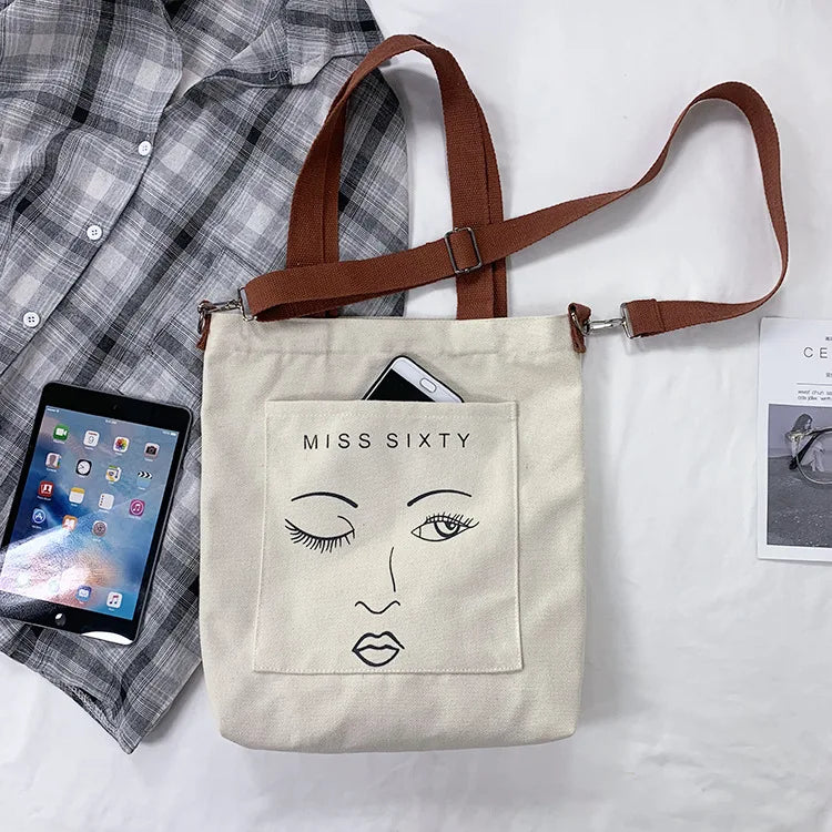 Canvas Ladies Shoulder Bags Large Capacity Women Messenger Bag