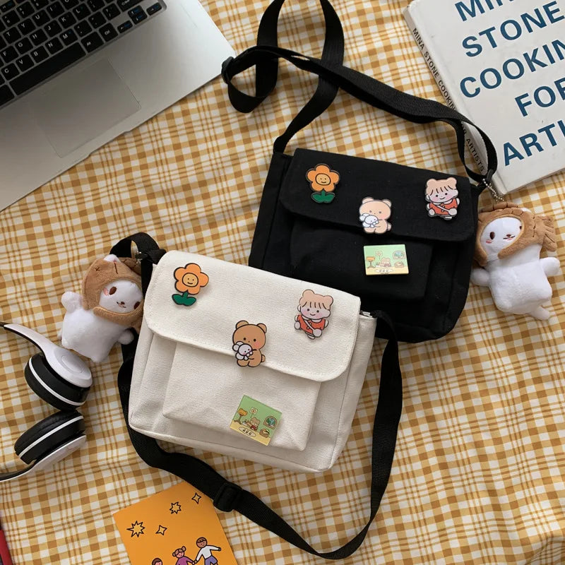 Canvas Small Bag Harajuku Diagonal Bag Student Shoulder Bag Women Purse