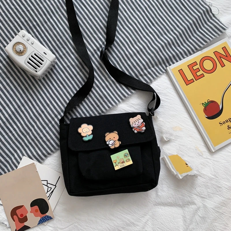 Canvas Small Bag Harajuku Diagonal Bag Student Shoulder Bag Women Purse