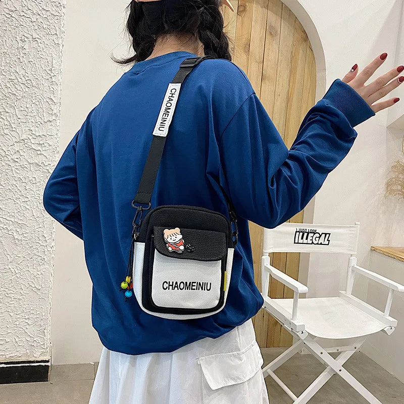 Canvas Small Crossbody Bags for Women Youth Shoulder Bag
