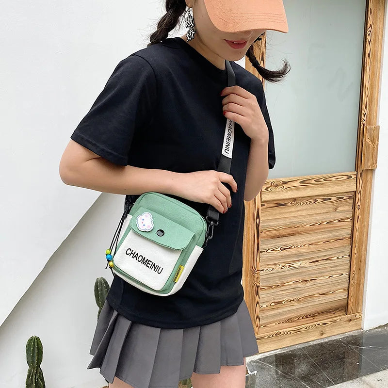 Canvas Small Crossbody Bags for Women Youth Shoulder Bag