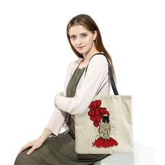 Cartoon Girl Print Tote Reusable Shoulder Bags Girlfriends And Sisters