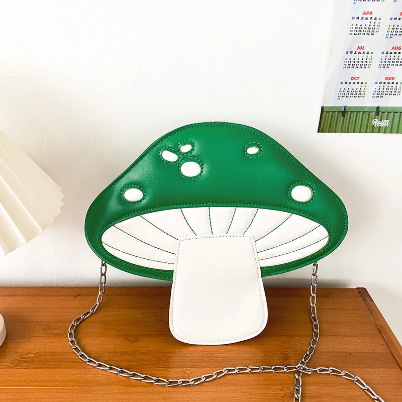 Cartoon Mushroom Chain Shoulder Bag for Women