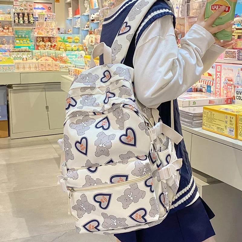 Cartoon Printing Women's Backpack College Laptop School Bag