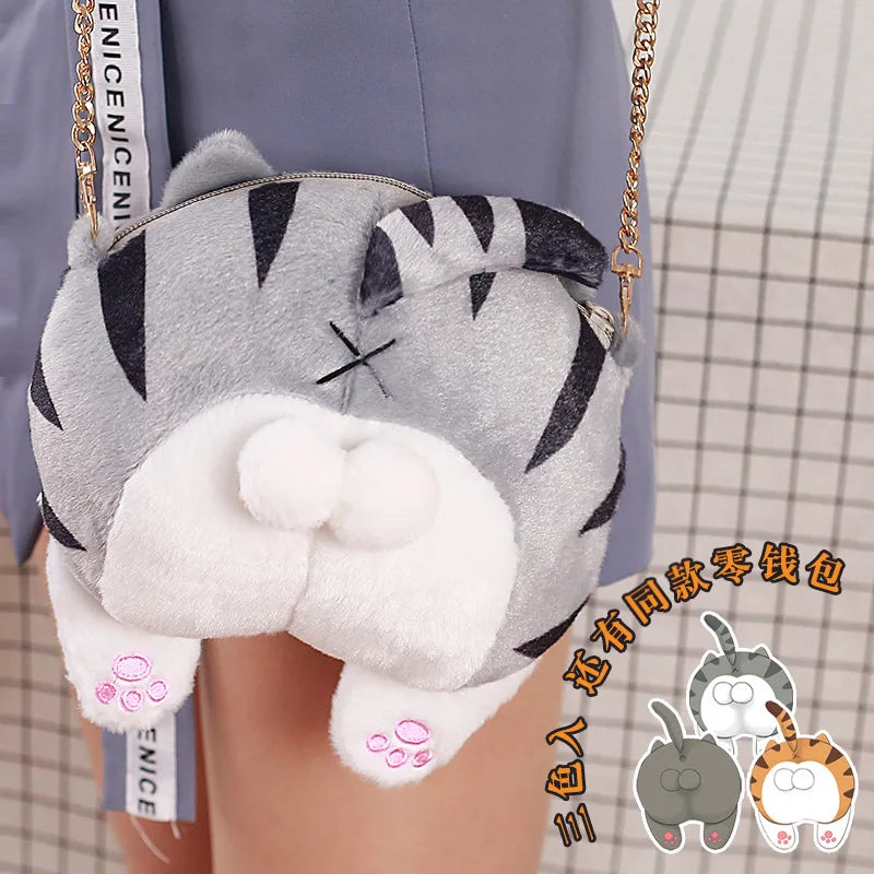 Kitty Ass Messenger Bag Soft Stuffed Toy Girls Handbag IB086