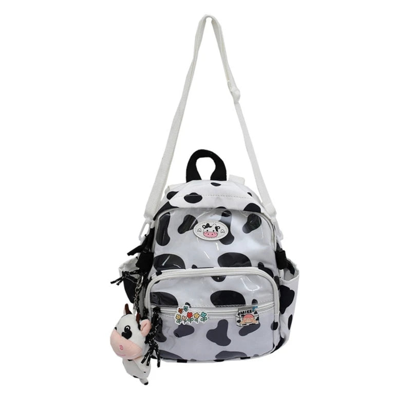 Cow Backpack with Pendants Small Casual Daypack