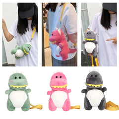 Dinosaur Shoulder Bag Winter Women Cartoon Lovely Fluffy Crossbody Messenger Bag
