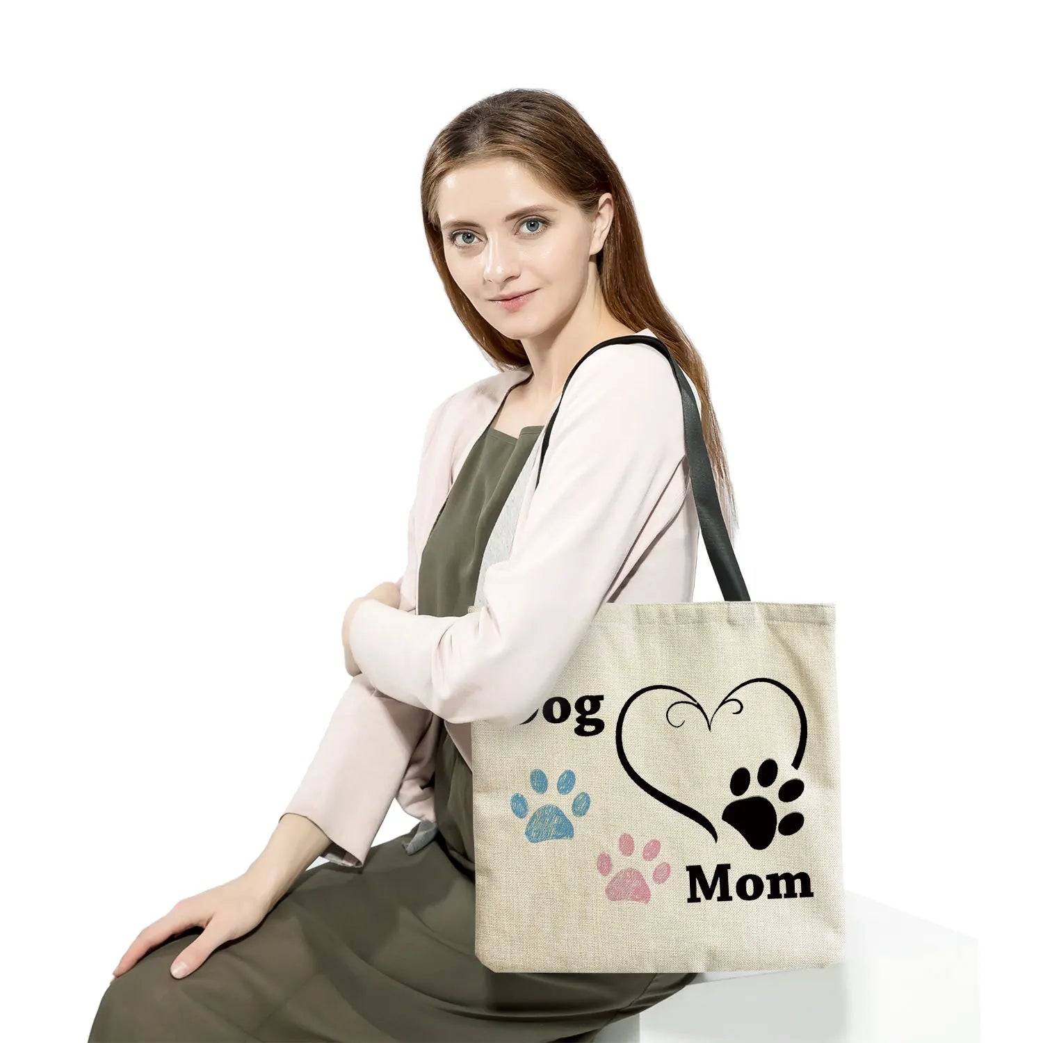 Dog Paw Print Tote Bag Eco Friendly Women Shoulder Bag