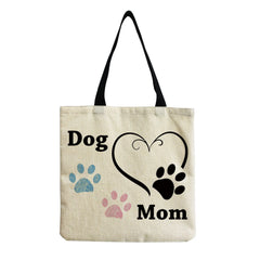 Dog Paw Print Tote Bag Eco Friendly Women Shoulder Bag