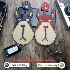 Dog Pull Type Key Rings Car Smart Keychain Fob Hanging Leather Case